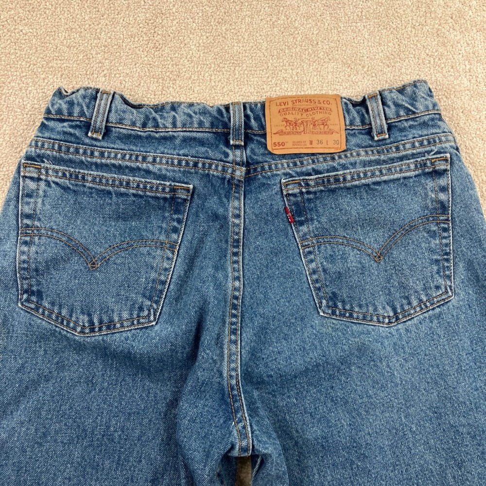 Vintage Levi Mens 36x30 (Fit 32x30) 550 Relaxed Tapered Jeans Blue Made USA 90's - Picture 10 of 10